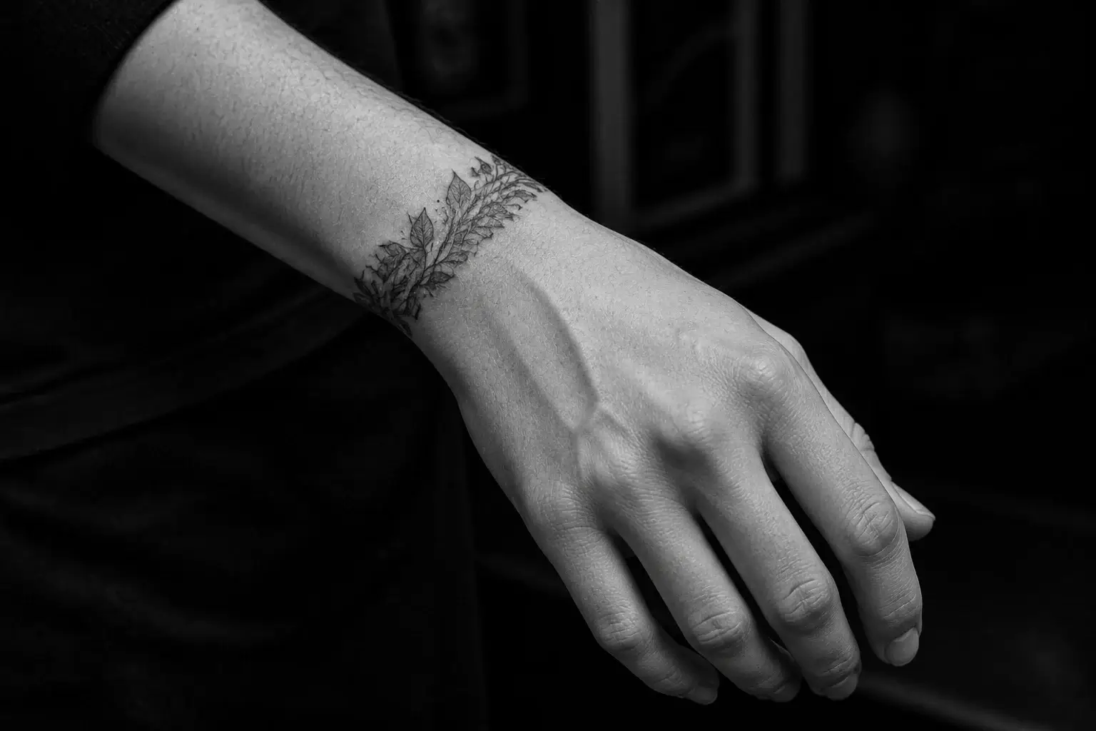 Tatouage ornemental en bracelet autour du poignet